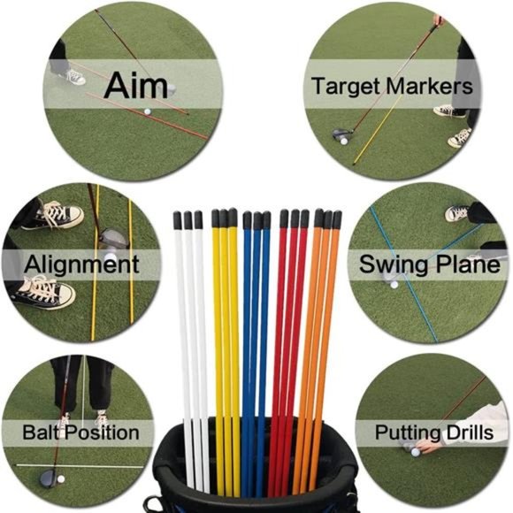 Golf Alignment Sticks 2, Practice Rods Swing Trainer Aid Tools 48 Inch Set of 2 - Picture 7 of 7